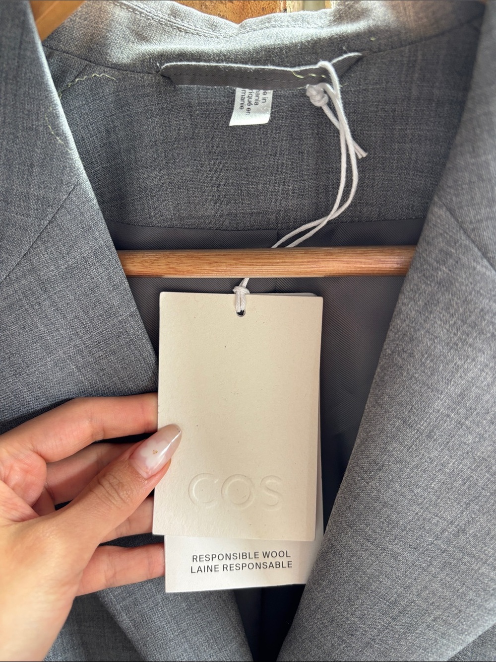 COS, Gray Women's Single-Button Tailored Blazer, NWT - Picture 3 of 13